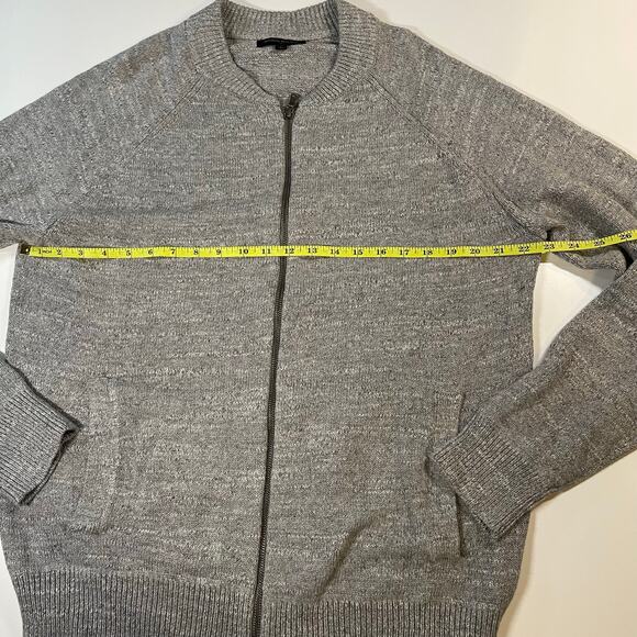 Banana Republic Men’s Sz L Gray Zip Cardigan Sweater 100% Cotton Natural fiber - Picture 4 of 9
